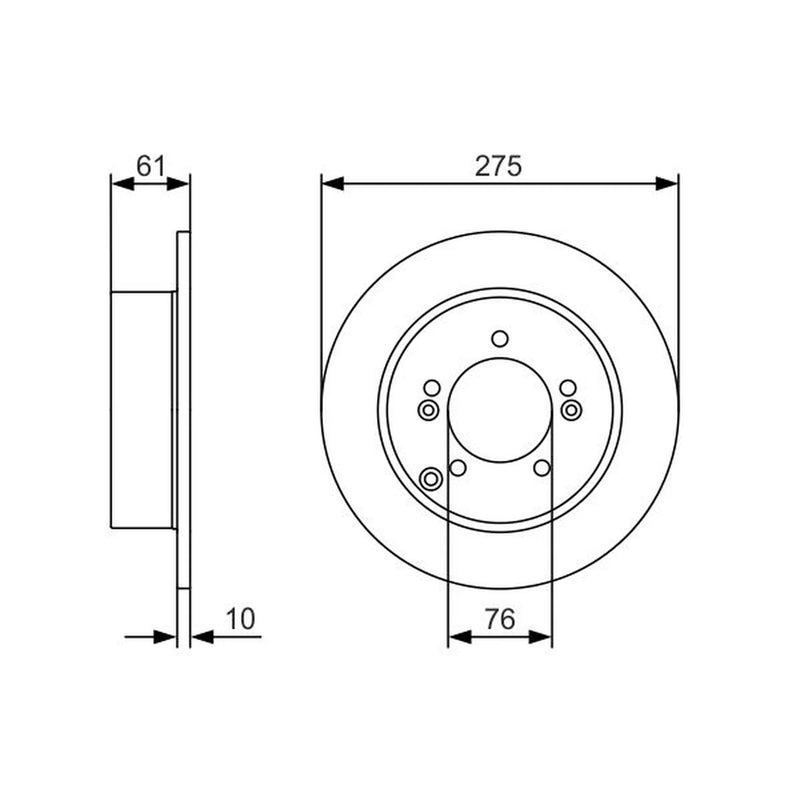 Bosch 2 x Solid Rear Brake Discs 0 986 479 525