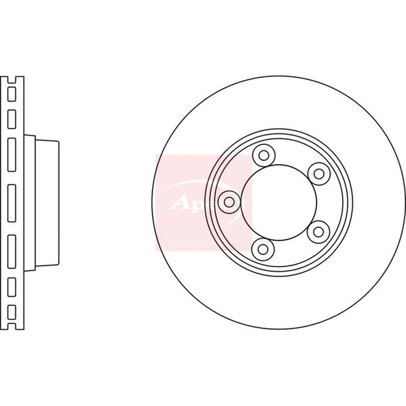 Apec 2 x Vented Front Brake Discs DSK2340