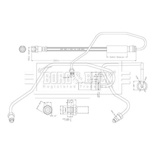 Borg & Beck Brake Hydraulic Hose Line Front Right BBH8816