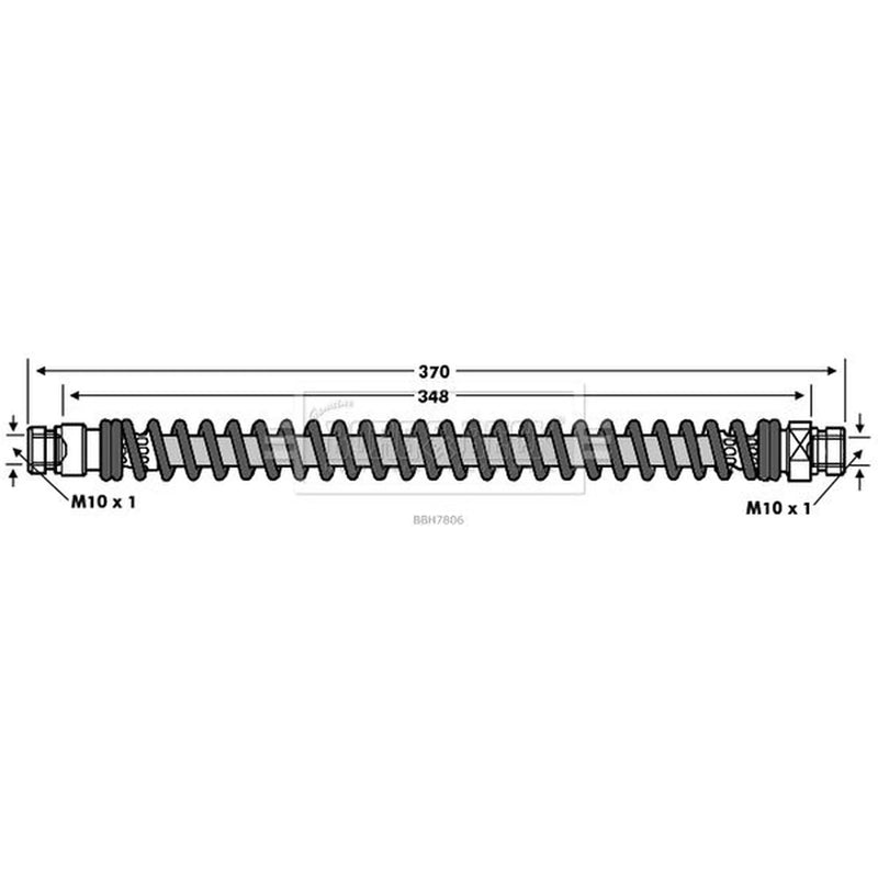Borg & Beck Brake Hydraulic Hose Line Rear BBH7806