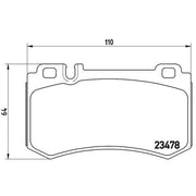 Brembo 4 x Rear Brake Pad Set P50061