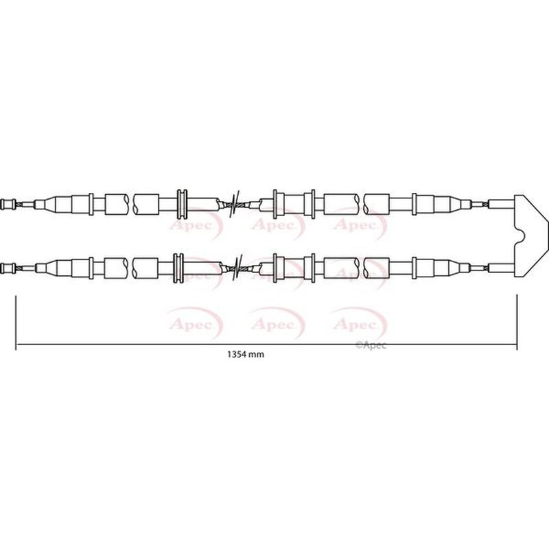 Apec Handbrake Cable Left Rear CAB1498