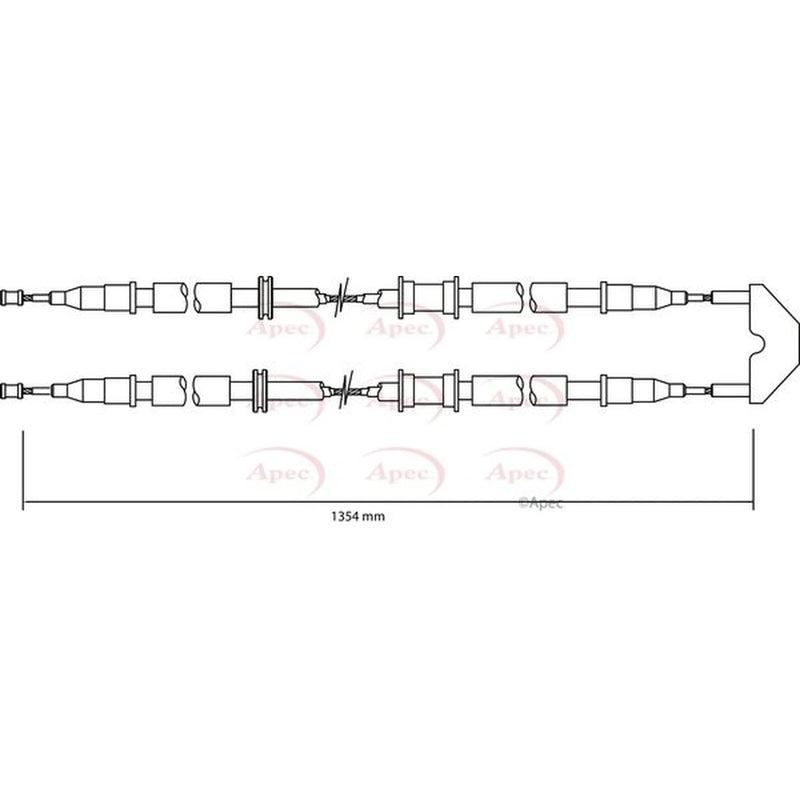 Apec Handbrake Cable Left Rear CAB1498