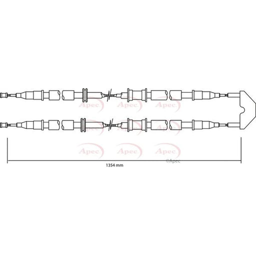 Apec Handbrake Cable Left Rear CAB1498