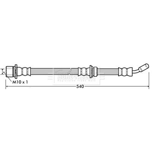 Borg & Beck Brake Hydraulic Hose Line Rear Right BBH7342
