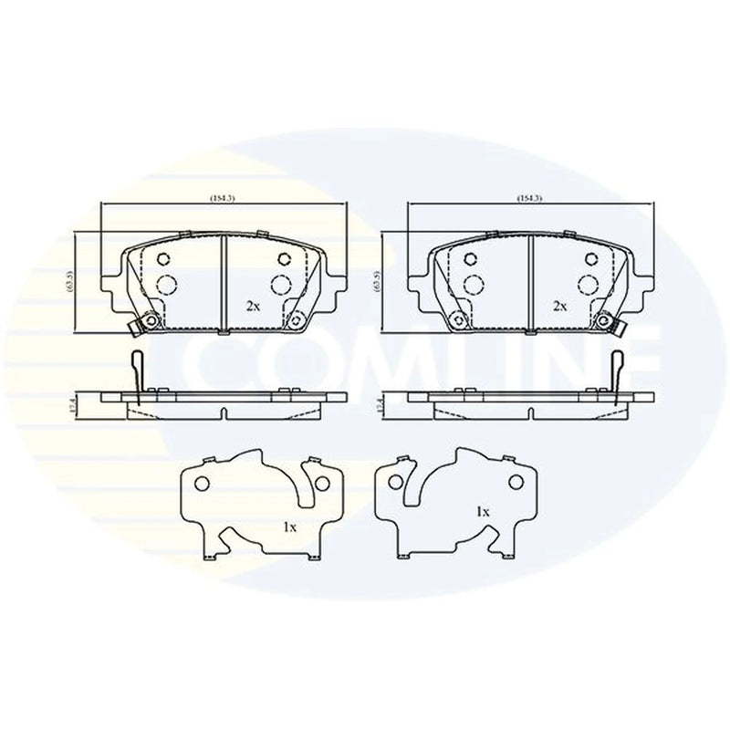 Comline 4 x Front Brake Pad Set CBP33966