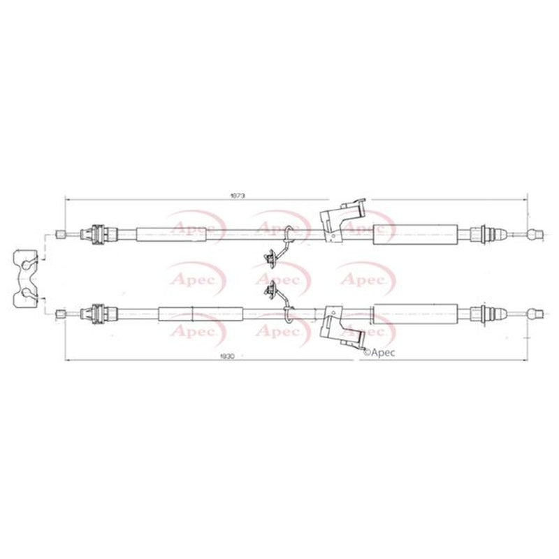 Apec Handbrake Cable Left Rear CAB1741