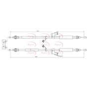 Apec Handbrake Cable Left Rear CAB1741