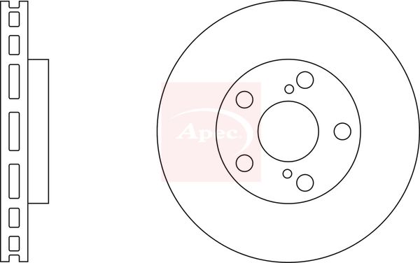 Apec 2 x Brake Disc Set Vented