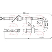 Apec Handbrake Cable Left Rear CAB1433