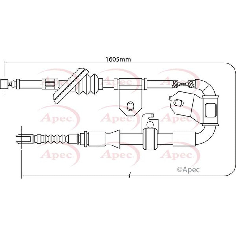 Apec Handbrake Cable Left Rear CAB1433