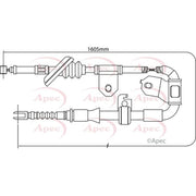 Apec Handbrake Cable Left Rear CAB1433