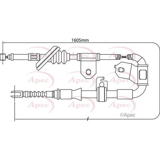 Apec Handbrake Cable Left Rear CAB1433