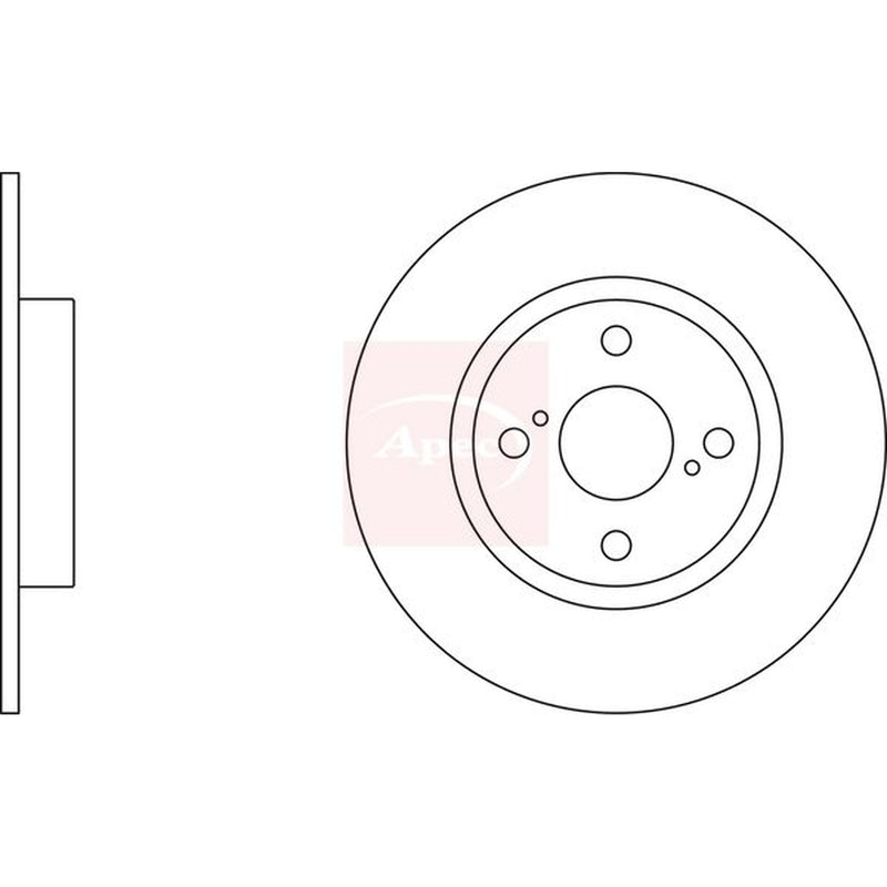 Apec 2 x Solid Rear Brake Discs DSK325
