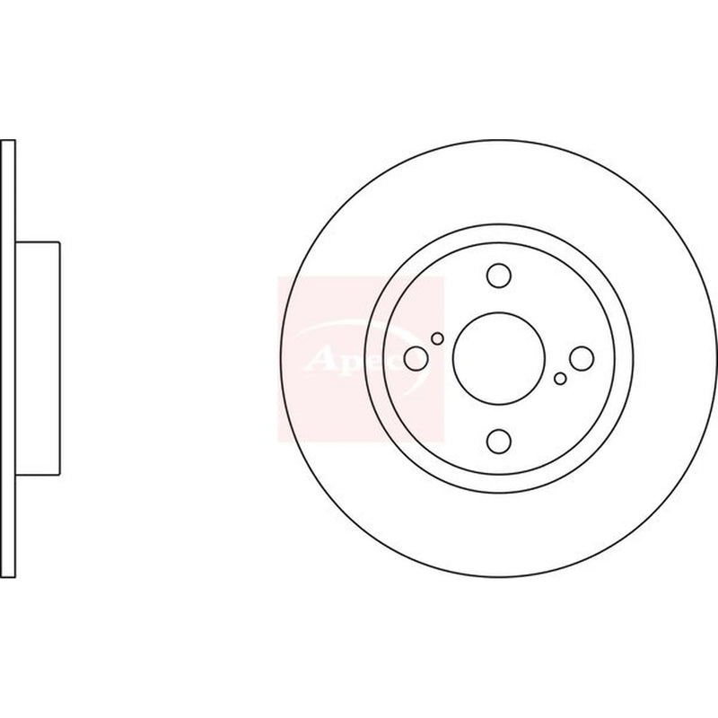 Apec 2 x Solid Rear Brake Discs DSK325