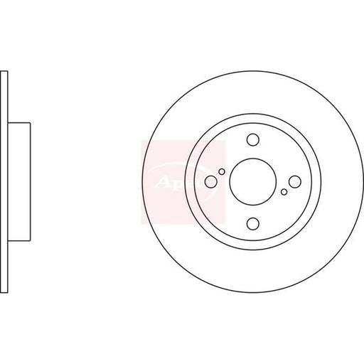 Apec 2 x Solid Rear Brake Discs DSK325