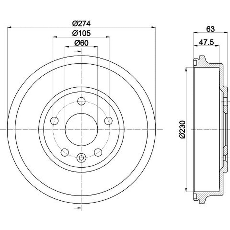 Mintex Brake Drum Assembly Rear MBD370