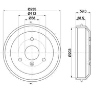 Mintex Brake Drum Assembly Rear MBD241