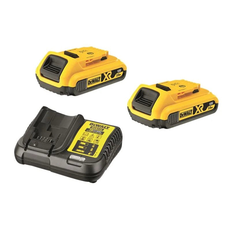 DEWALT Power Tools DCB183 2C 18V Battery & Charger Pack - 2 x 2Amp Batteries + 1