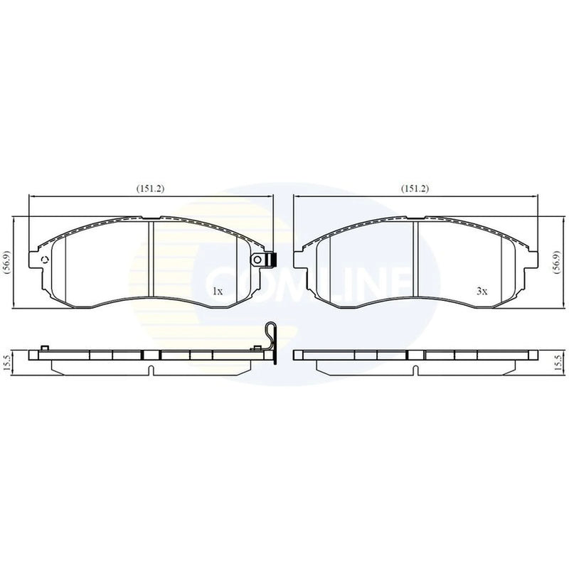 Comline 4 x Front Brake Pad Set CBP31749