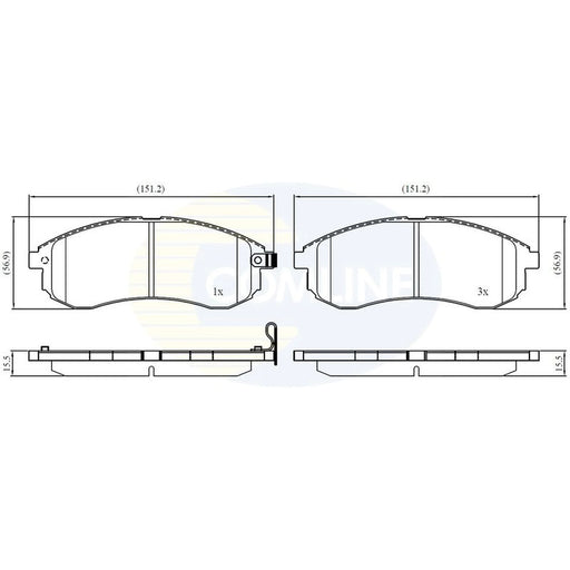 Comline 4 x Front Brake Pad Set CBP31749
