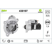 Valeo Starter Motor 12V 1.4kW 10 Teeth 438197