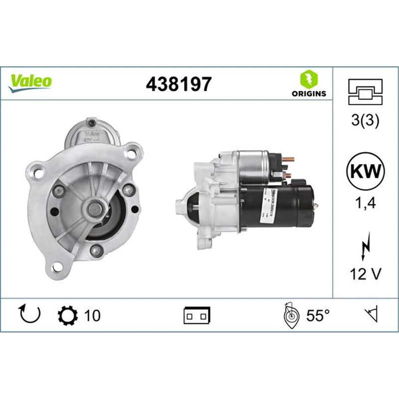 Valeo Starter Motor 12V 1.4kW 10 Teeth 438197