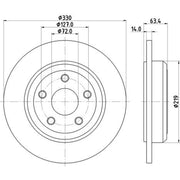 DON 2 x Solid Rear Brake Discs PCD23202