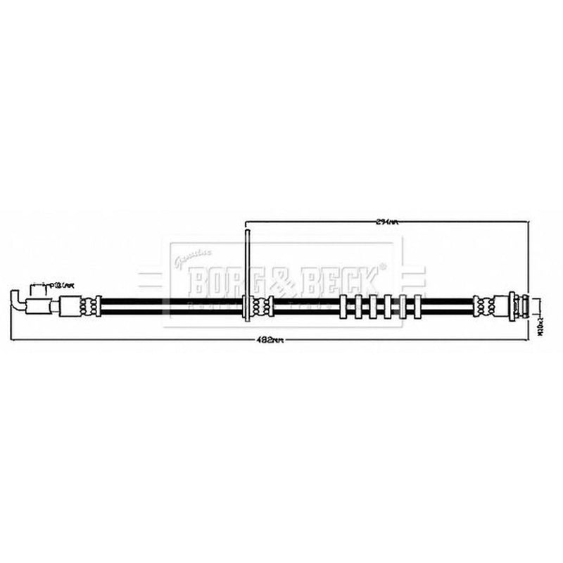 Borg & Beck Brake Hydraulic Hose Line Front Right BBH8685