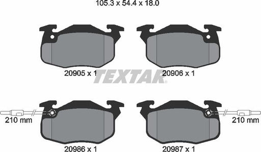 TEXTAR 2090506 Brake Pad Set Front Fits Citroen Saxo Peugeot Renault Talbot TEXTAR - Town Parts