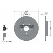 Textar 2 x Solid Rear Brake Discs 92109703