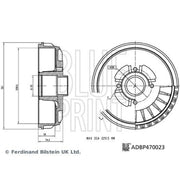 Blue Print Brake Drum Assembly Rear Right ADBP470023