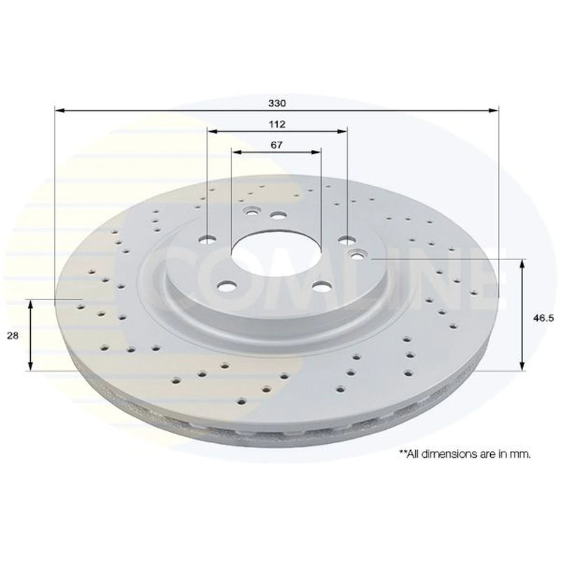 Comline 2 x Perforated/Vented Front Brake Discs ADC1680V