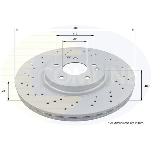 Comline 2 x Perforated/Vented Front Brake Discs ADC1680V