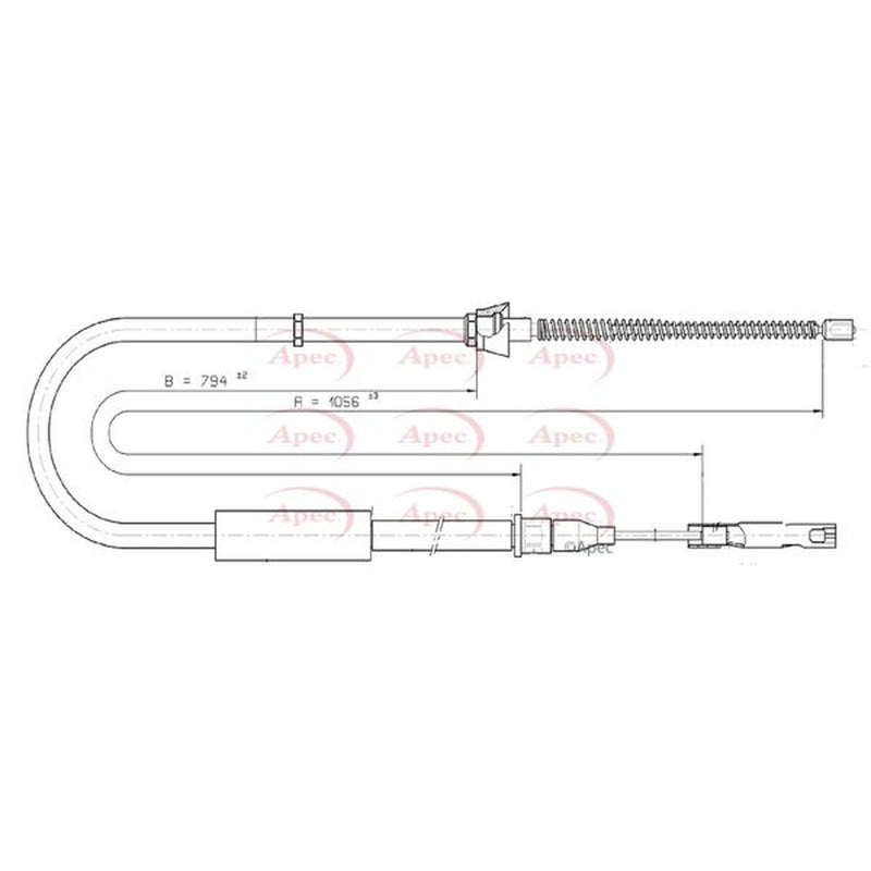 Apec Handbrake Cable Left Rear CAB1571