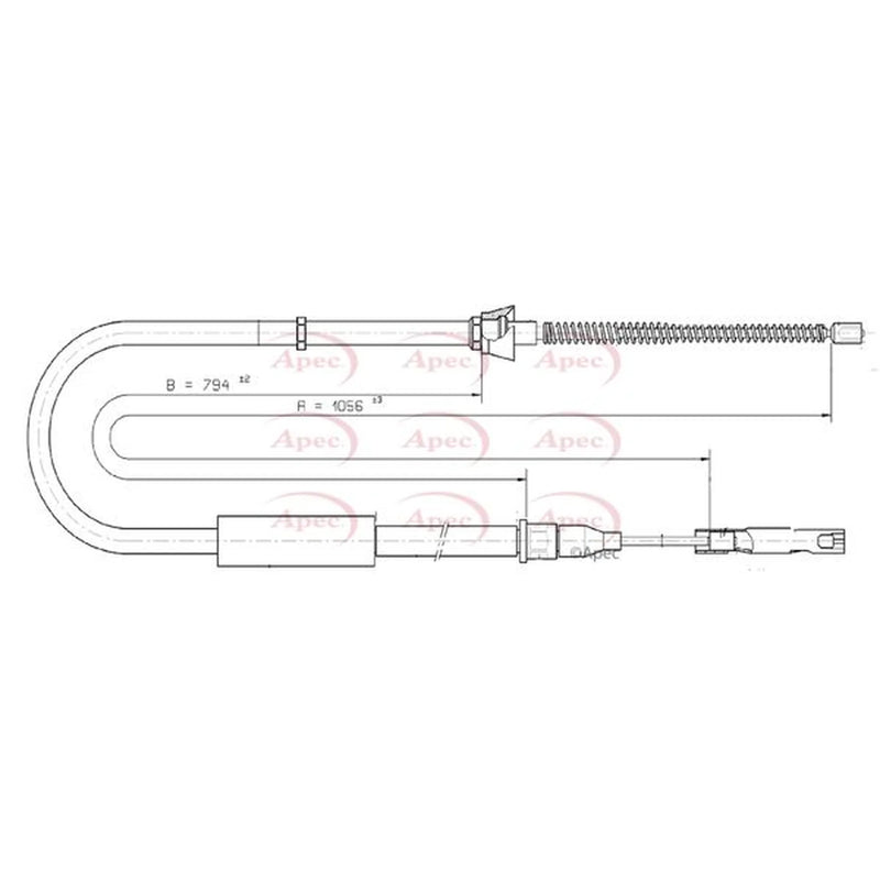 Apec Handbrake Cable Left Rear CAB1571
