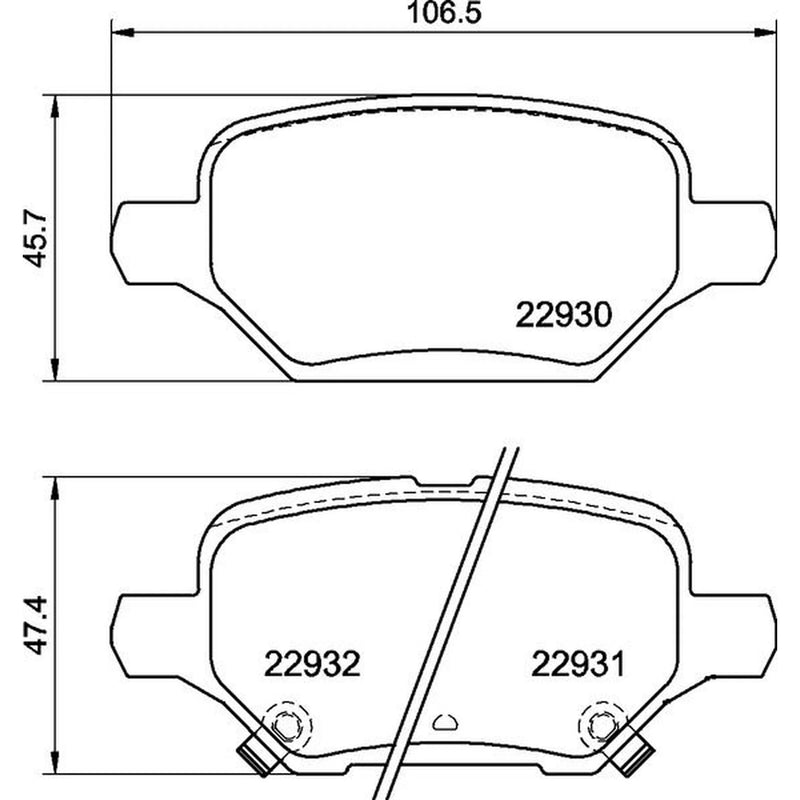 Brembo 4 x Rear Brake Pad Set P59099