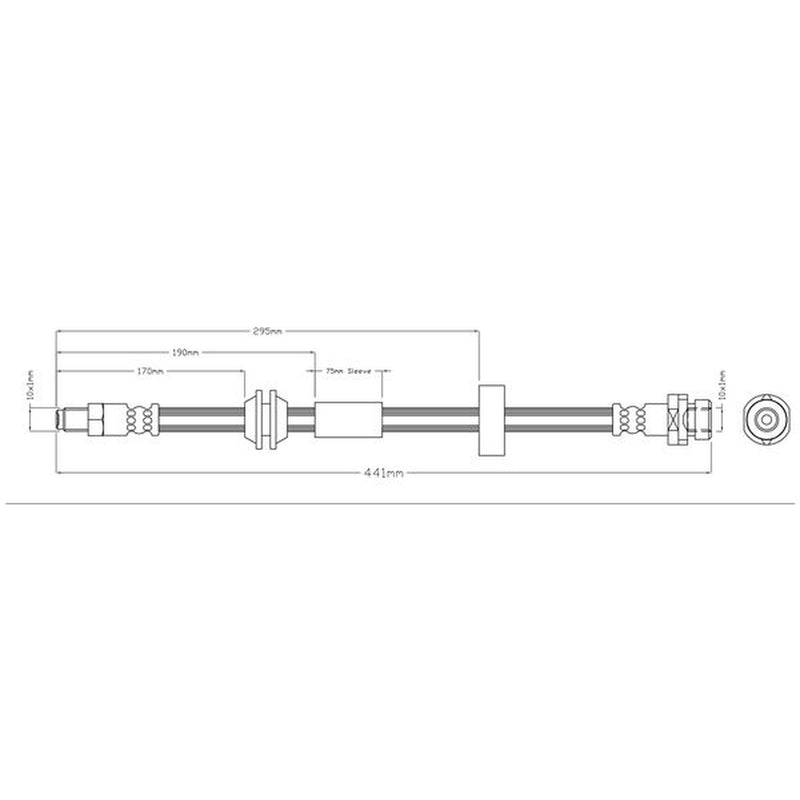 Abtex Brake Hydraulic Hose Line Rear ABH1060