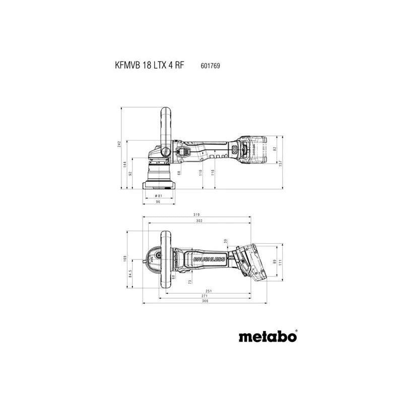 Metabo KFMVB 18 LTX BL 4 RF Bevelling Tool for Metal 18V Bare Unit - 601769840