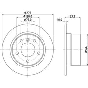 DON 2 x Solid Rear Brake Discs PCD21622