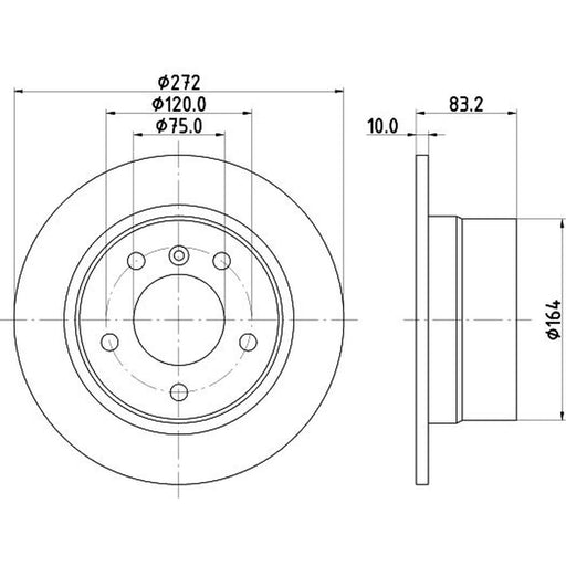 DON 2 x Solid Rear Brake Discs PCD21622