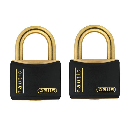 ABUS Mechanical T84MB/40mm Black Rustproof Padlock Twin Pack Carded