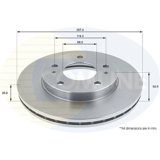 Comline 2 x Internally Vented Front Brake Discs ADC0228V