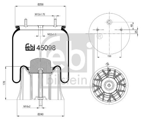 Febi Air Suspension Bellow 241mm