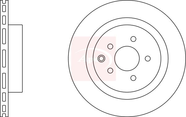Apec 2 x Brake Disc Set Vented