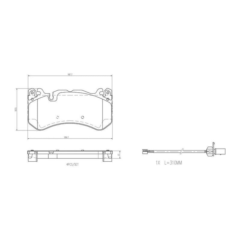 Brembo 4 x Front Brake Pad Set P50164