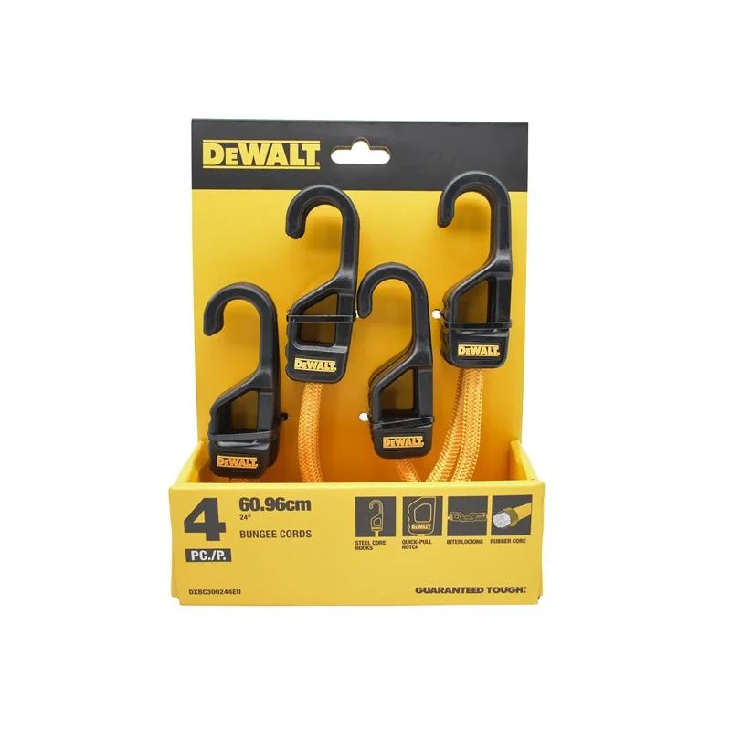 DEWALT Cargo Bungee Cord 61cm (24in) 4 Piece - DXBC300244EU
