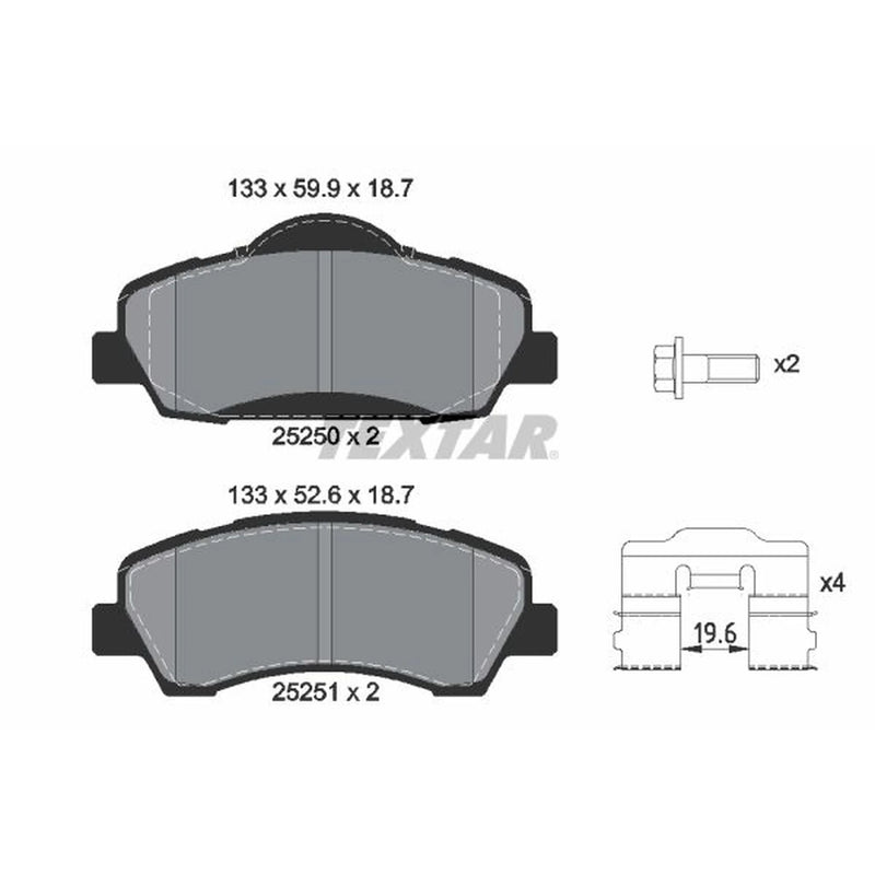 Textar Front Brake Pad Set 2525001