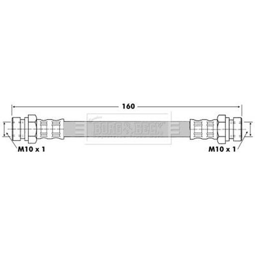 Borg & Beck Brake Hydraulic Hose Line Rear Left BBH6419