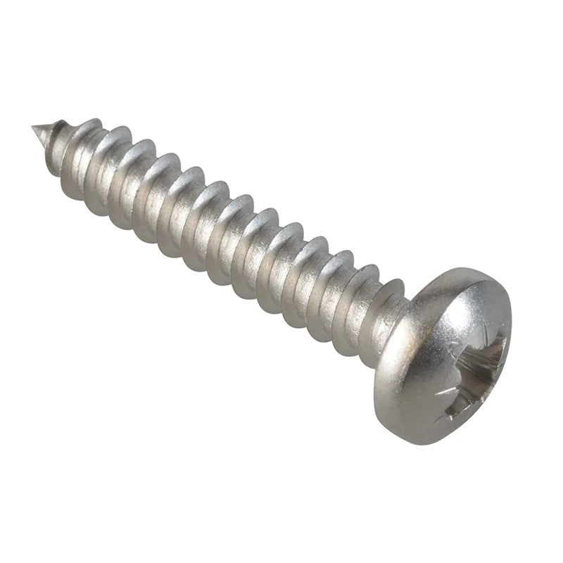 ForgeFix Self-Tapping Screw Pozi Compatible Pan Head SS 1in x 10 ForgePack 15